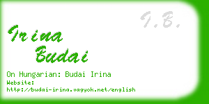 irina budai business card